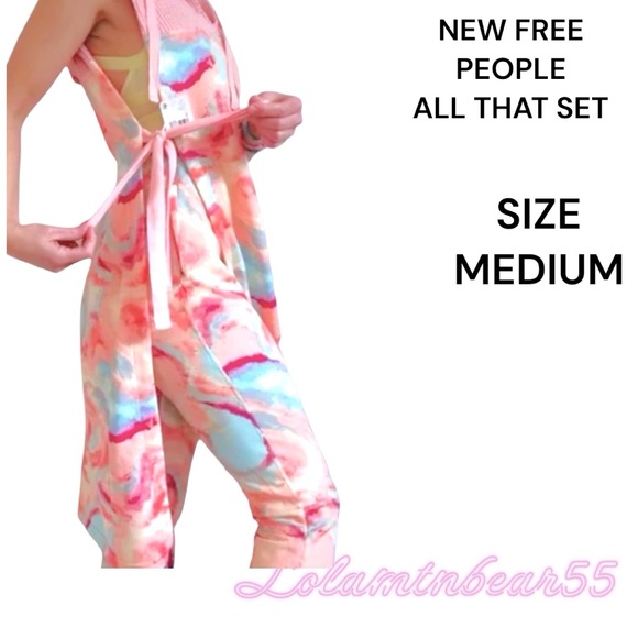 FREE PEOPLE MOVEMENT ALL THAT BRIGHT OPEN SIDE 2 PIECE SET NEW W/TAGS SZ MEDIUM - Picture 6 of 10